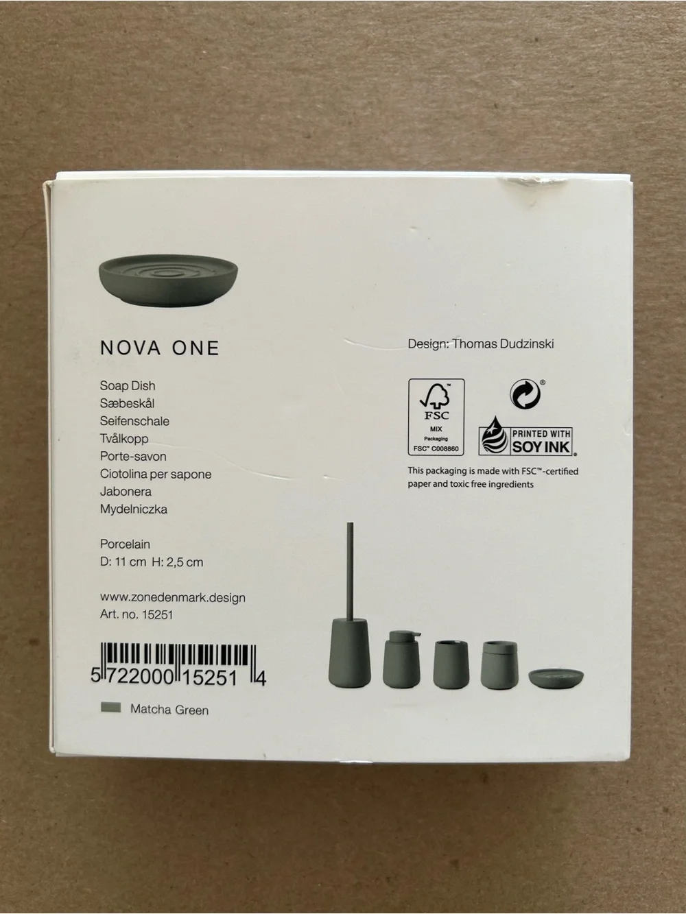 Nova One Soap Dish in Sage Green